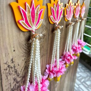 Acrylic and zari Lotus Hangings