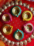 Multi Metal Diya set of 6