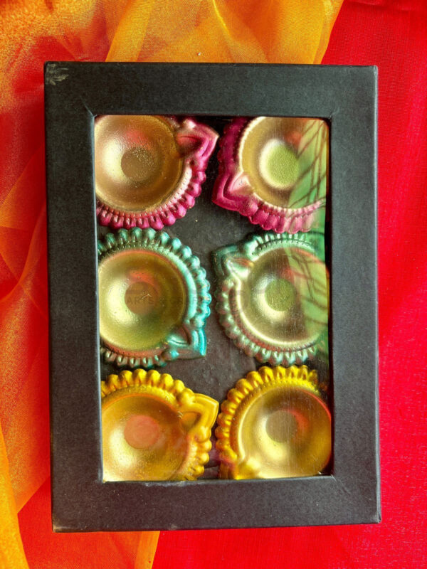 Multi Metal Diya set of 6