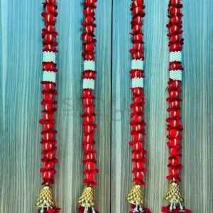 Red Gota Ball  Hangings with bells 4