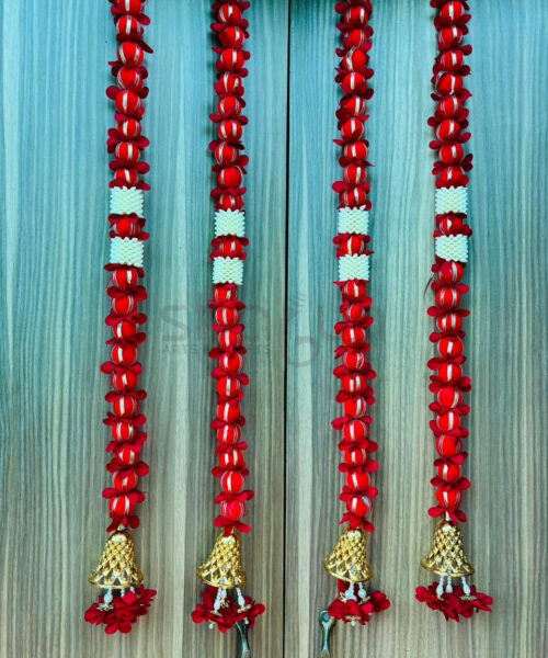 Red Gota Ball  Hangings with bells 4