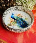 Peacock Metal Cutwork Tray