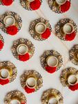 Gold And Red pearls Tlight Holder