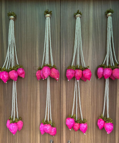 Lotus Bud Pearl Hangings Pink