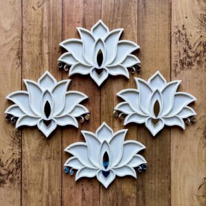 Lotus Rangoli Stencils with glitters Set
