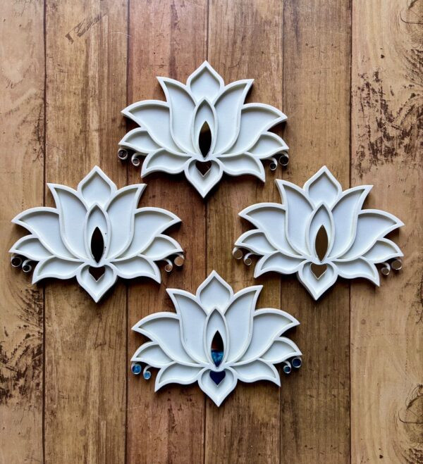 Lotus Rangoli Stencils with glitters Set