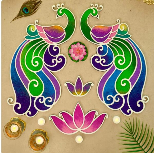 DIY Mayura  Rangoli Mat