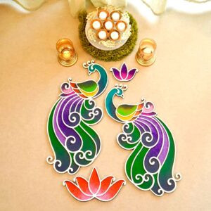 DIY Mayura  Rangoli Mat