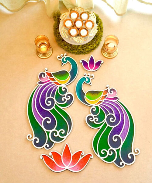 DIY Mayura  Rangoli Mat