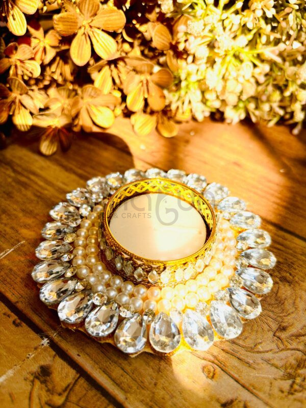 Pearl Diamond Tlight Holder -2