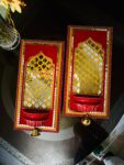 Royal Mirror Jharokha Panels with Bells – Set of 2
