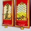 Royal Mirror Jharokha Panels with Bells – Set of 2