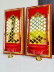 Royal Mirror Jharokha Panels with Bells – Set of 2