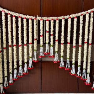 White Gajra Backdrop with Danglers