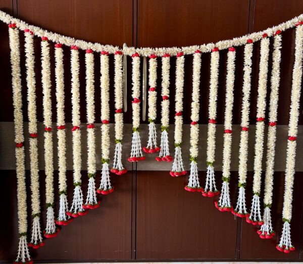 White Gajra Backdrop with Danglers