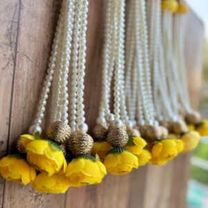 Pearl Hanging with Peonies Tassel