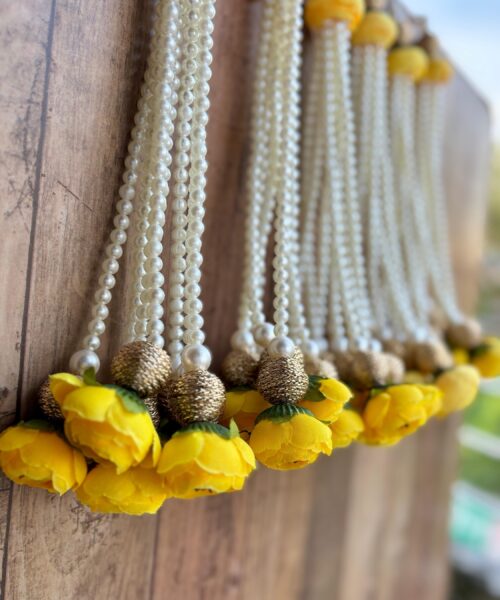 Pearl Hanging with Peonies Tassel