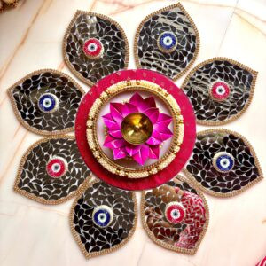 Lotus  Mirror work  Rangoli