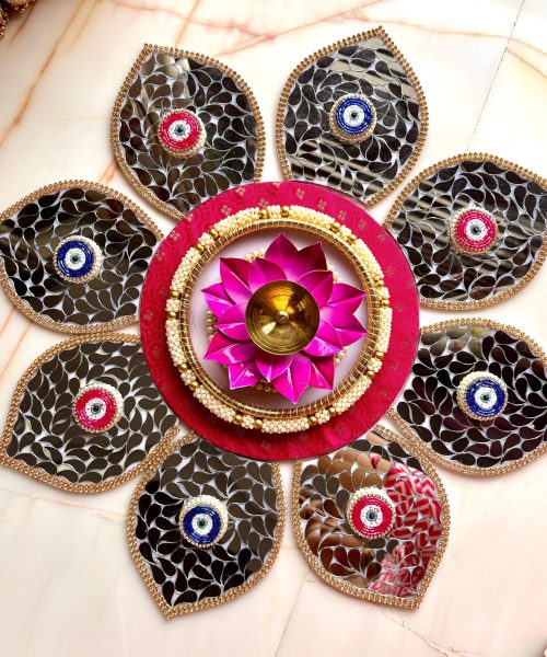 Lotus  Mirror work  Rangoli