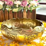 Antique Carved Brass Urli