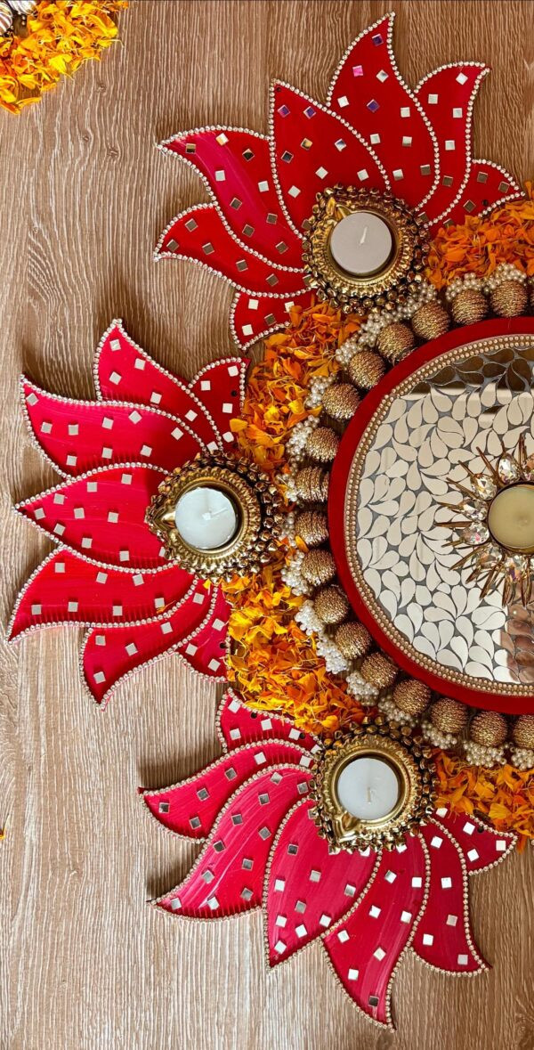 Kamal  Mirror work  Rangoli