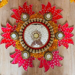 Kamal  Mirror work  Rangoli