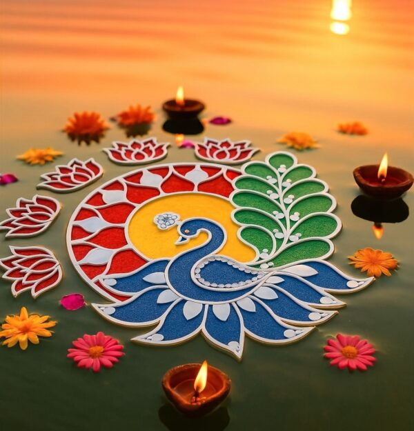 DIY Mayuri Rangoli Mat