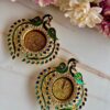 Peacock  Diya Pair