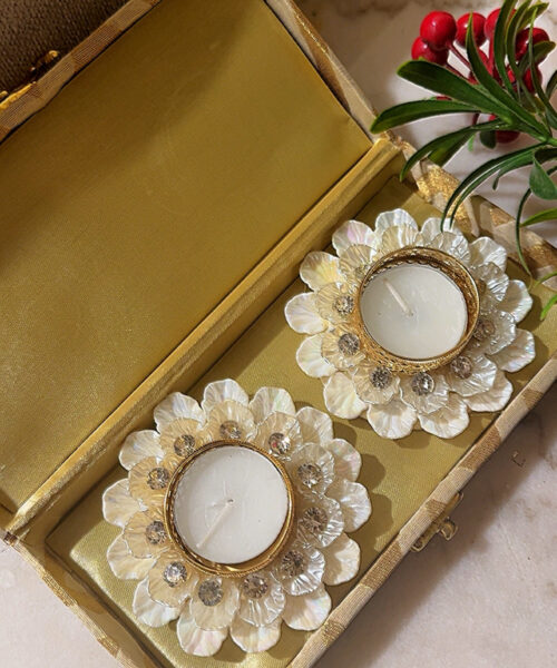 White Petal Diya Hamper