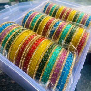 Multi Glass Bangles Set
