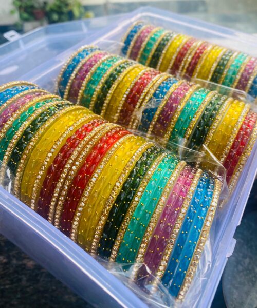 Multi Glass Bangles Set